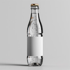 Soda Water Bottle Mock up with blank label Isolated on white background.High resolution photo. Made with generative ai