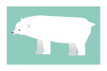 かわいい左向きのシロクマのイラスト