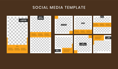 Naklejka premium Social media post template design for promotion. Business vector illustration.