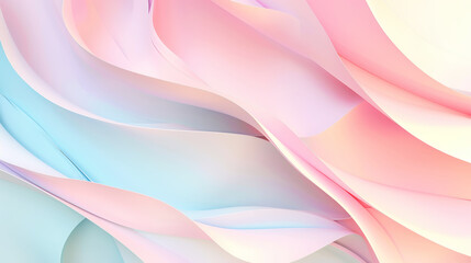 Motion background with smooth 3d wave shapes, light matte pastel palette. business aesthetic concept. Generative AI