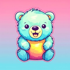 Fototapeta premium illustration art kawaii cartoon of bear