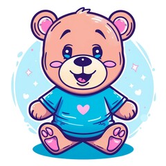 Obraz premium illustration art kawaii cartoon of bear