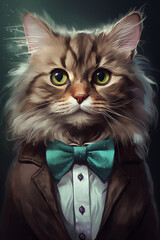  Portrait Cat in formal attire