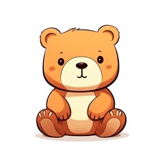 Fototapeta premium illustration art kawaii cartoon of bear