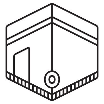 black and white kaaba icon clip art preview