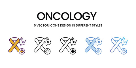 Oncology  Icons different style vector stock illustration