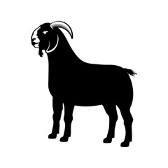 goat silhouette vector illustration. Eid al-Adha Mubarak Bakrid festival