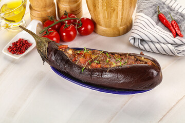 Baked eggplant with minced beef