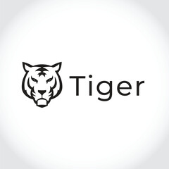 Modern tiger silhouette logo. Vector illustration template, Wild animal logo. Tiger silhouette icon, Tiger silhouette badge. Premium vector illustration