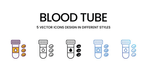 Blood Tube Icons different style vector stock illustration
