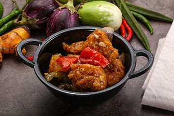 Chinese cuisine - prawn with chili sauce