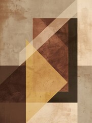 Geometric Minimalism: Abstract Shapes in Golden, Brown, and Beige Colors with Simple, Minimalistic Design