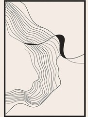 Minimalist Line Art Print: Abstract Poster Design with Clean Lines