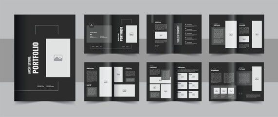 Architecture portfolio template or interior portfolio template design, architecture and interior brochure design portfolio layout