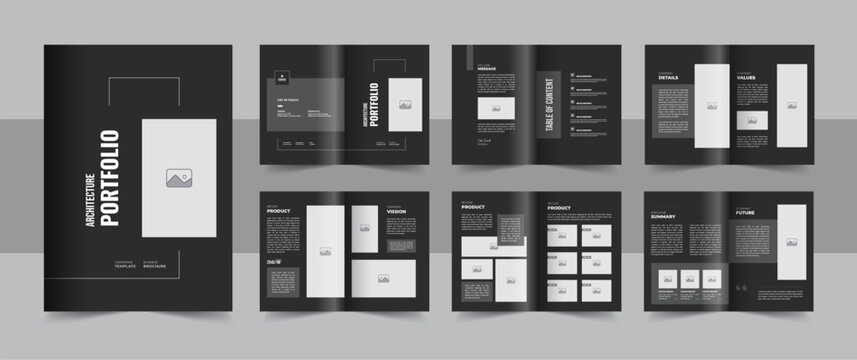 Architecture portfolio template or interior portfolio template design, architecture and interior brochure design portfolio layout
