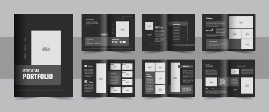 Interior portfolio template design or architecture portfolio design, architecture and interior brochure design portfolio layout