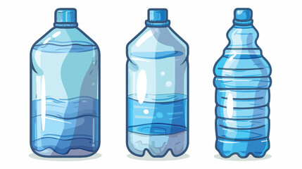 Water container cartoon icon. Big plastic bottle Cart
