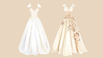 Wedding dresses. Fashion bride dress for bridal showe
