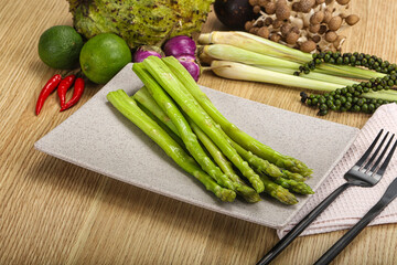 Dietary cuisine - boiled aspargus stem