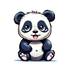 Fototapeta premium illustration art kawaii cartoon of panda isolated on white background