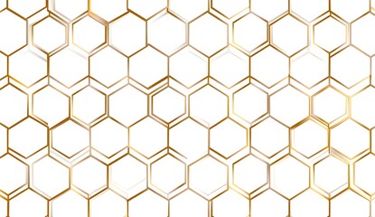 Obraz premium Vector seamless pattern with gold lines and hexagons in a modern style 