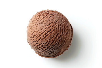 Obraz premium ball of chocolate ice cream on white background. Summer sweet dessert