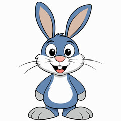 Obraz premium Adorable Bunny Cartoon Drawing, Cute Bunny Graphic