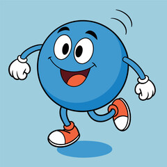 Adorable Bouncing Ball Cartoon Drawing, Cute Bouncing Ball Graphic
