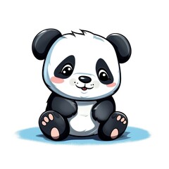 Fototapeta premium illustration art kawaii cartoon of panda isolated on white background