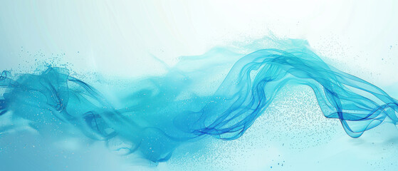 Vivid blue silk material with fluid wave patterns creating a serene atmosphere. , Generate AI