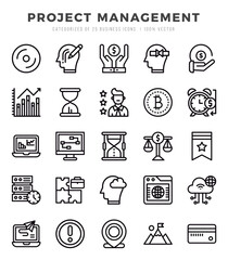 Project Management web icons in Lineal style.
