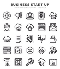 Fototapeta premium Business Start Up Lineal icons collection. Lineal icons pack. Vector illustration