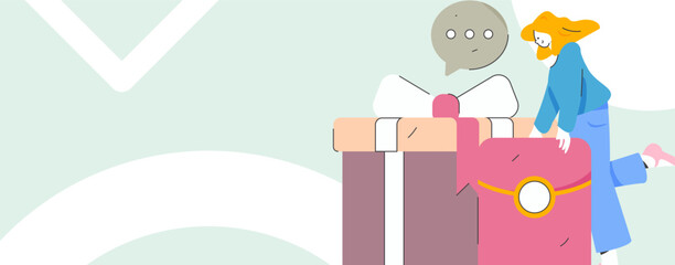 Holiday shopping people doing e-commerce online shopping flat vector concept operation hand drawn illustration
