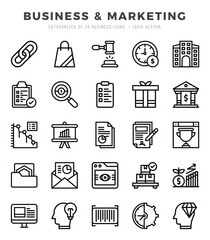 Business & Marketing Lineal icons collection. Lineal icons pack. Vector illustration
