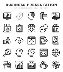 Business Presentation Lineal icons. Vector Lineal illustration.