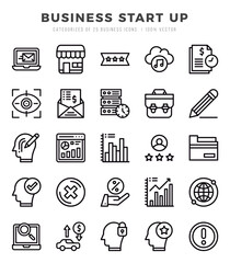Business Start Up elements. Lineal web icon set. Simple vector illustration.