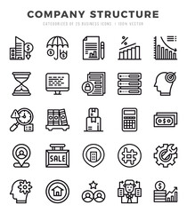 Company Structure icons set. Collection of simple Lineal web icons.