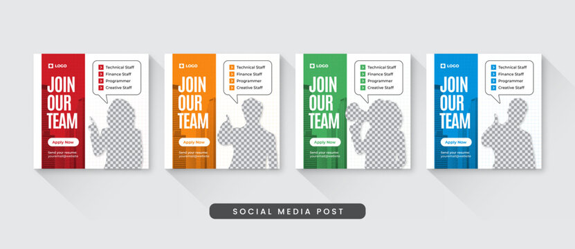 Join our team Job vacancy square banner template