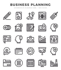 Business Planning Icons Pack Lineal Style. Vector illustration.