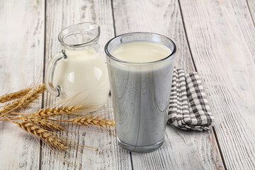 Organic milk in the glass