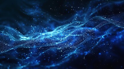 Abstract background, Dark blue and glow particle