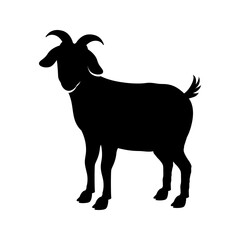 goat silhouette vector illustration. Eid al-Adha Mubarak Bakrid festival