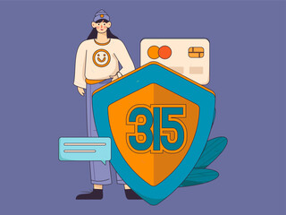 Holiday shopping people doing e-commerce online shopping flat vector concept operation hand drawn illustration
