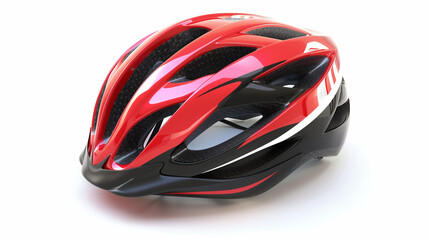 Close Up of Modern Bike Helmet on White Background