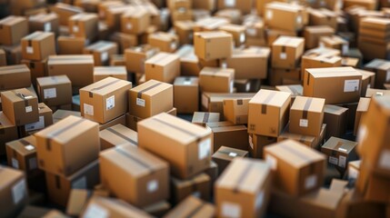 Fototapeta premium image of a wholesale stockpile full of boxes