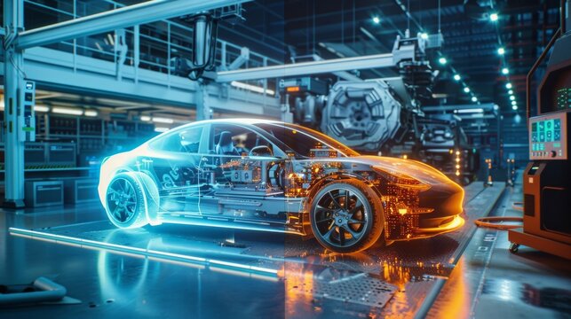 transparent car concept made in 3D graphics
