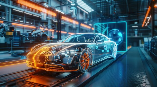 transparent car concept made in 3D graphics
