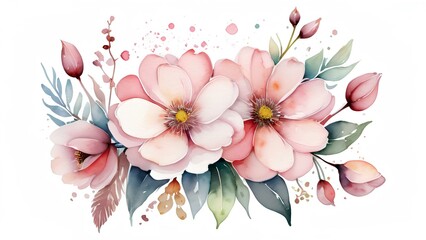 pink watercolor flowers in stunning 4k resolution, with soft, ethereal strokes and vibrant hues