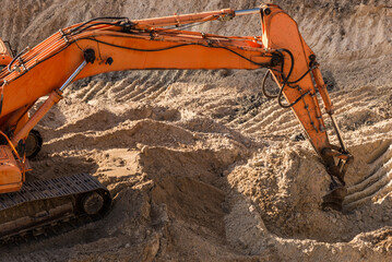 Digger machine at construction site