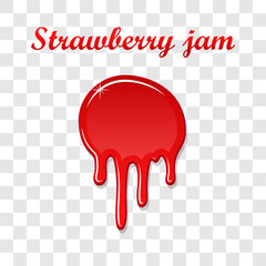 Raspberry drip jam 3D. Sweet raspberries splash isolated white transparent background. Fruit strawberry splashing. Realistic syrup design. Jelly drop dessert. Berry sauce dripping Vector illustration